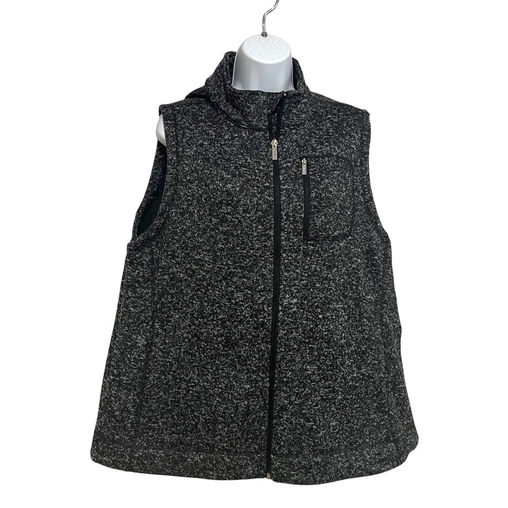 Calvin Klein Black Heathered Zip-Up Vest Big and Tall 2X Preppy Outerwear Spring